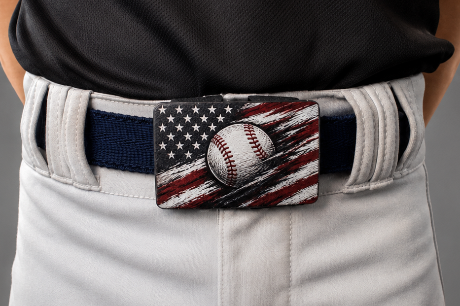 Baseball American Flag: MTAG Buckle